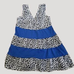 S.W.A.K. Black White Blue Animal Print Sleeveless Dress Girls Size 4-5